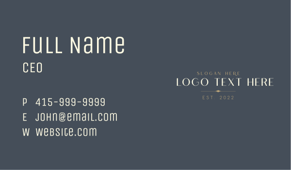 Luxury Professional Wordmark Business Card Design Image Preview