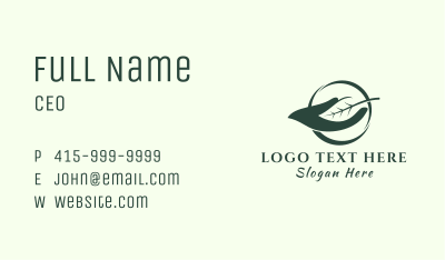 Eco Leaf Hand Business Card Image Preview