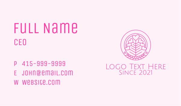 Pink Heart Plant Business Card Design Image Preview