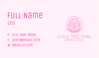 Pink Heart Plant Business Card Image Preview