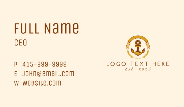 Wheat Donut Anchor Emblem  Business Card Design Image Preview