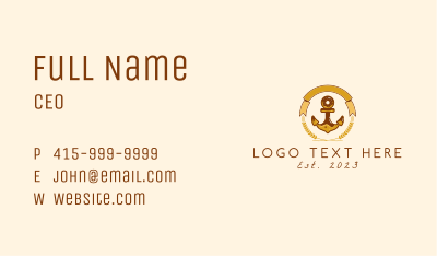 Wheat Donut Anchor Emblem  Business Card Image Preview