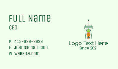 Healthy Carrot Drink Business Card Image Preview