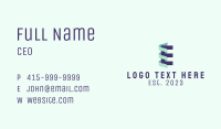 3D Ribbon Letter E Business Card Image Preview