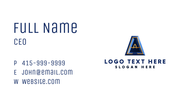 3d Letter A Company Business Card Design Image Preview