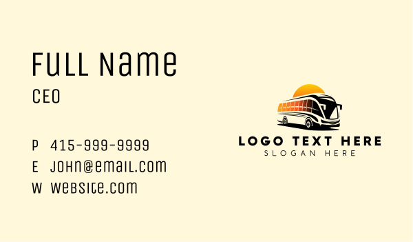 Travel Tour Bus Business Card Design Image Preview