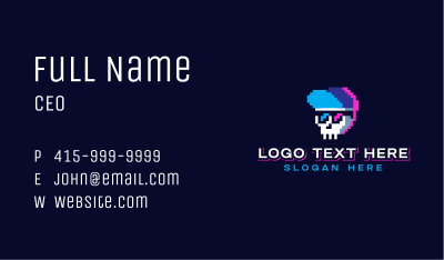 Pixelated Skull Sunglasses Business Card Image Preview