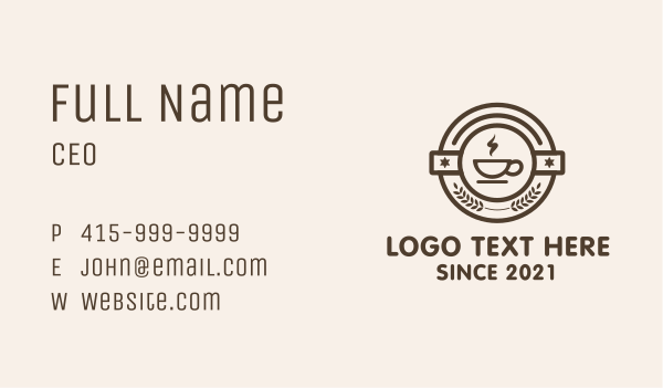 Coffee Steam Badge Business Card Design Image Preview