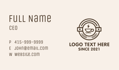 Coffee Steam Badge Business Card Image Preview