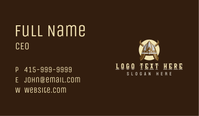 Viking Warrior Helmet Business Card Image Preview