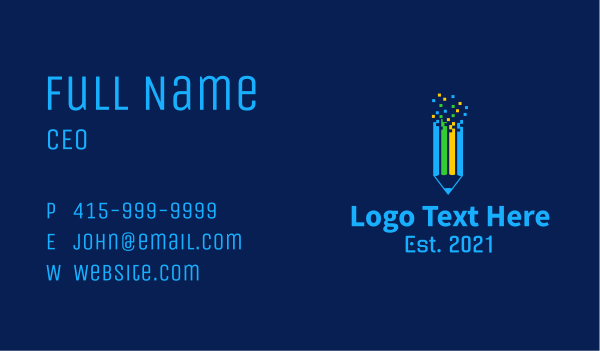 Digital Pixel Pencil  Business Card Design Image Preview