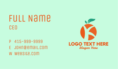 Orange  Letter K Business Card