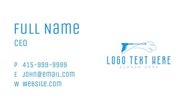 Blue Pressure Washer  Business Card Design Image Preview