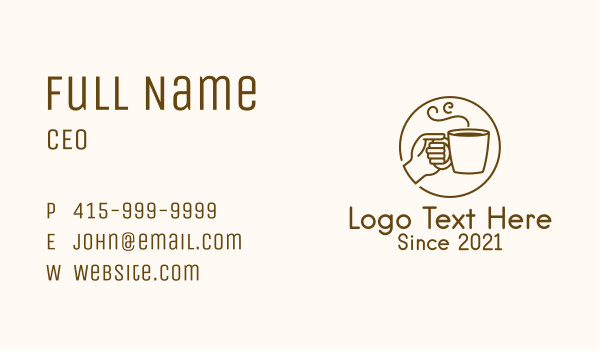 Hand Hot Drink Business Card Design Image Preview