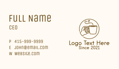 Hand Hot Drink Business Card Image Preview