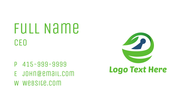 Eco Keyhole Business Card Design Image Preview
