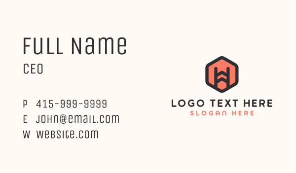 Hexagon Generic Letter H Business Card Design Image Preview