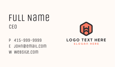 Hexagon Generic Letter H Business Card Image Preview