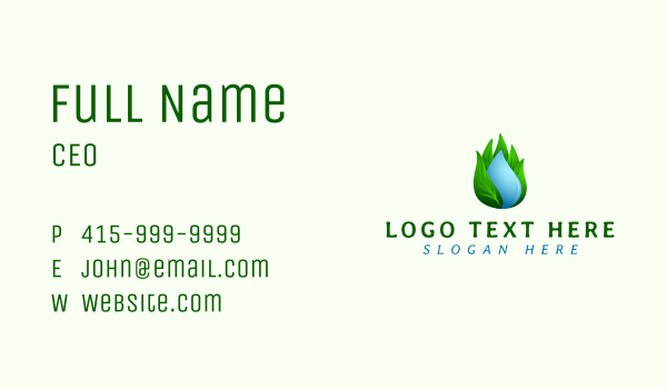 Nature Water Leaf Business Card Design Image Preview