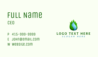 Nature Water Leaf Business Card Image Preview