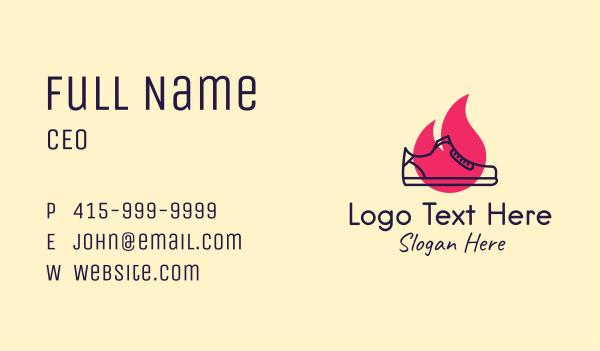 Fiery Monoline Sneakers Business Card Design Image Preview