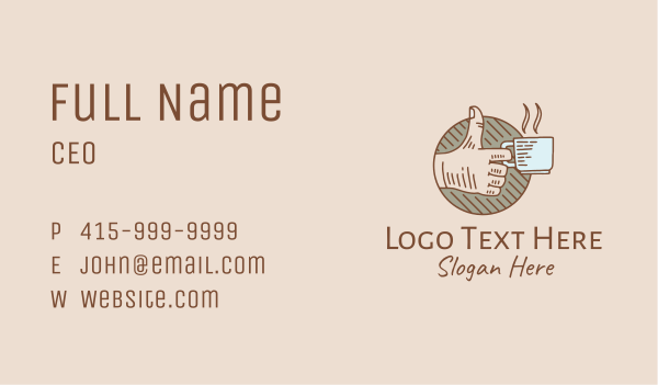 Thumbs Up Coffee Drink Business Card Design Image Preview