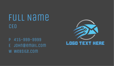 Blue Fast Mail Business Card Image Preview