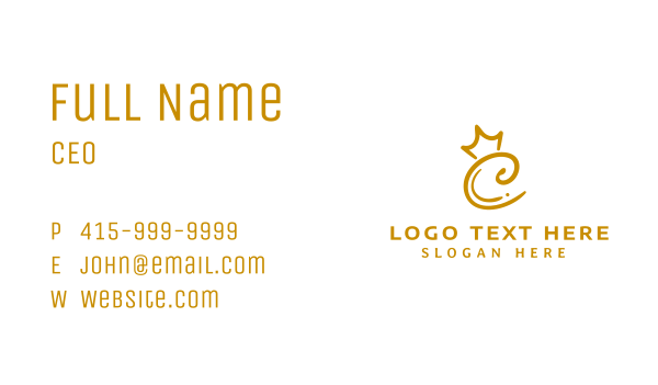 Golden Royal Crown Letter C  Business Card Design Image Preview