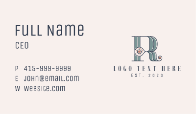 Ethnic Letter R Business Card Image Preview