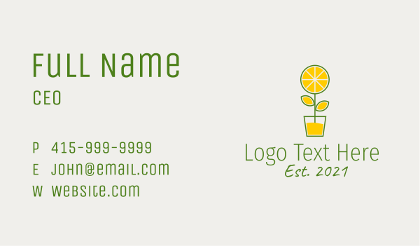 Lemon Juice Plant  Business Card Design Image Preview