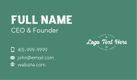 Organic Cafe Wordmark Business Card Design