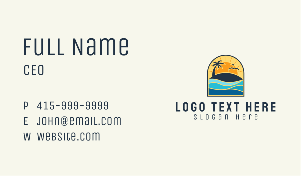 Tropical Beach Resort Business Card Design Image Preview