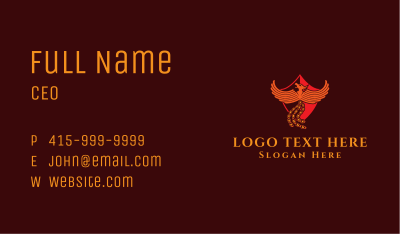 Phoenix Mythical Bird Shield Business Card Image Preview