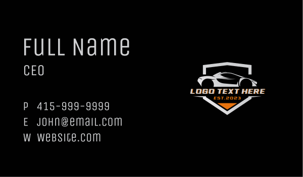 Sports Car Drag Racing Business Card Design Image Preview