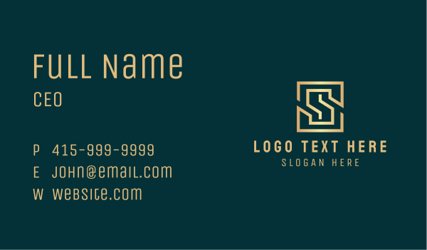 Golden Fintech Letter S  Business Card Design Image Preview
