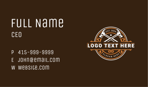 Carapentry Hammer Refurbish Business Card Design Image Preview