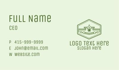 Green Monoline  Plane Business Card Image Preview