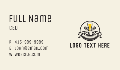 Organic Beer Brewery  Business Card Image Preview