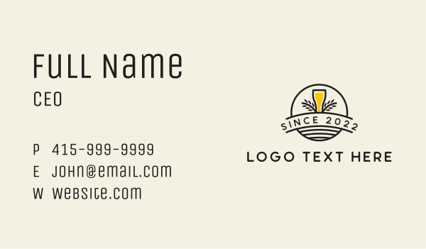 Organic Beer Brewery  Business Card Design Image Preview