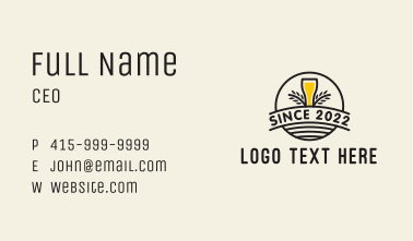 Organic Beer Brewery  Business Card