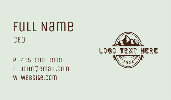 Nature Outdoor Mountain Business Card Design Image Preview