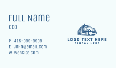 Trailer Truck Logistics Transport Business Card Image Preview