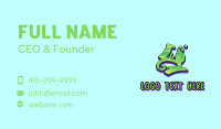 Green Graffiti Art Number 4 Business Card Image Preview