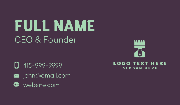 Paintbrush Home Improvement Business Card Design