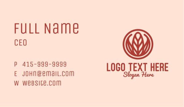 Leaf Monoline Organic Beauty  Business Card Design Image Preview