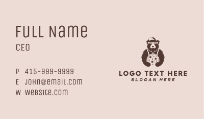 Pizza Bear Sunglasses Business Card Image Preview