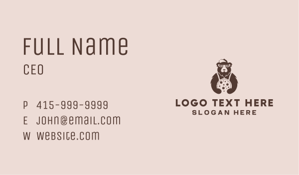 Pizza Bear Sunglasses Business Card Design Image Preview