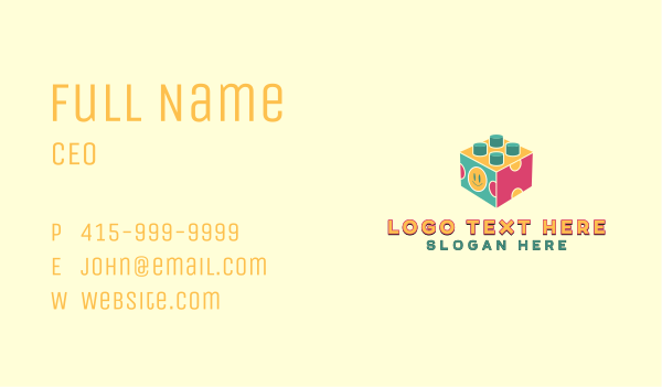 Toy Puzzle Block Business Card Design Image Preview