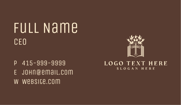 Nature Cross Book Business Card Design Image Preview