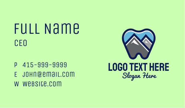 Mountain Peak Dental Business Card Design Image Preview